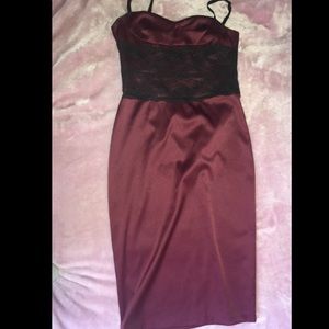 Maroon/ black laced dress